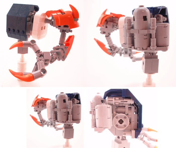 three different images of the same robotic head