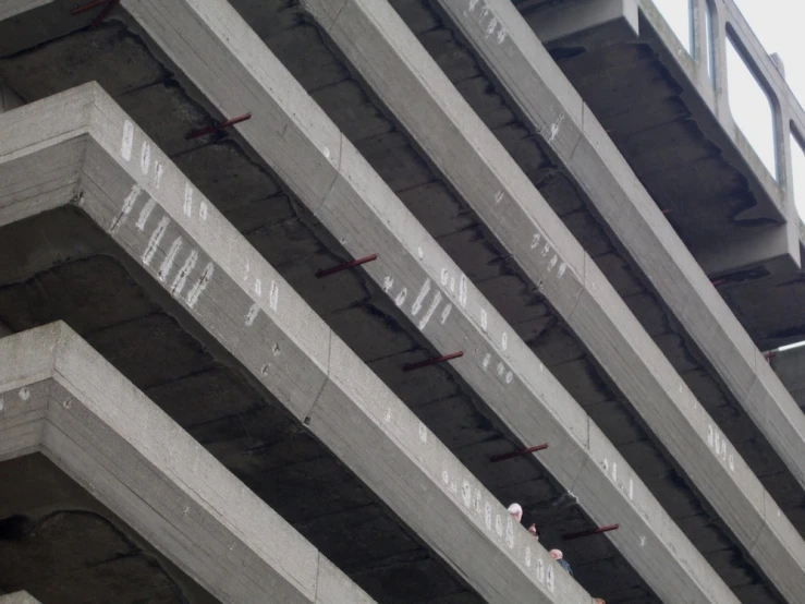 two large concrete structures next to each other