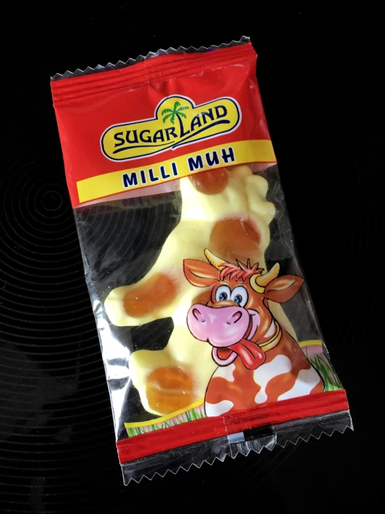 an assortment of snack with a cow design