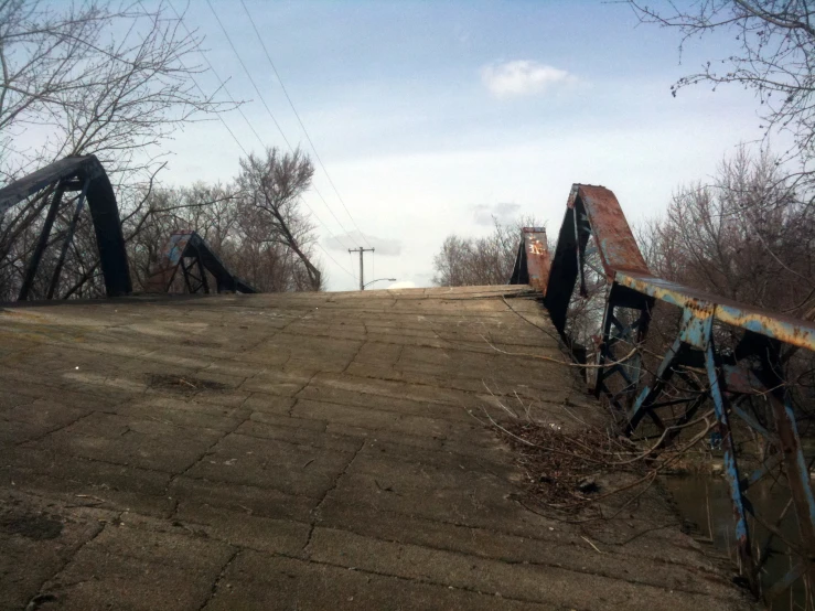 an old railroad bridge in the middle of nowhere