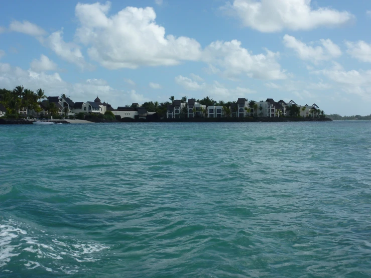 the ocean with a small island on top