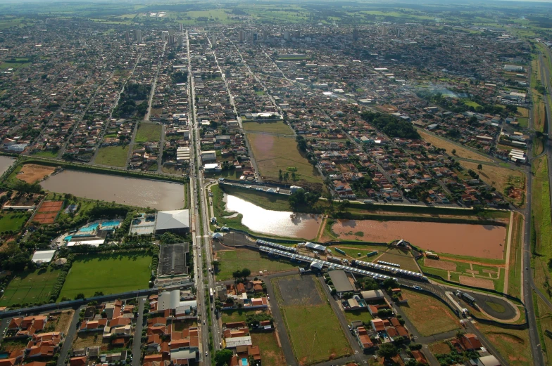 the view of an aerial view of a big town