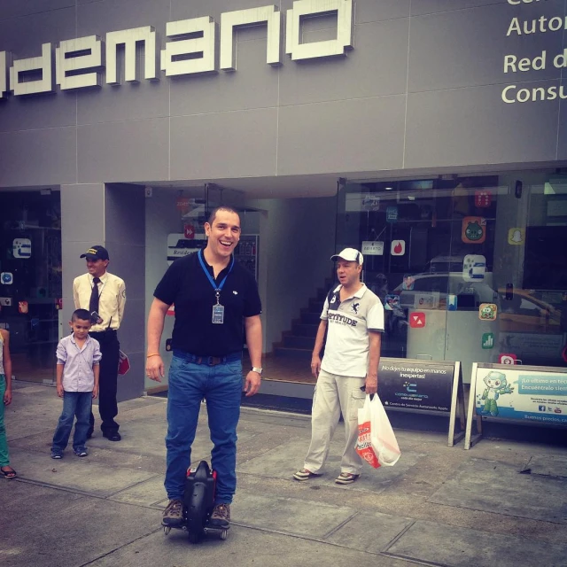 a person on a skate board in front of a building