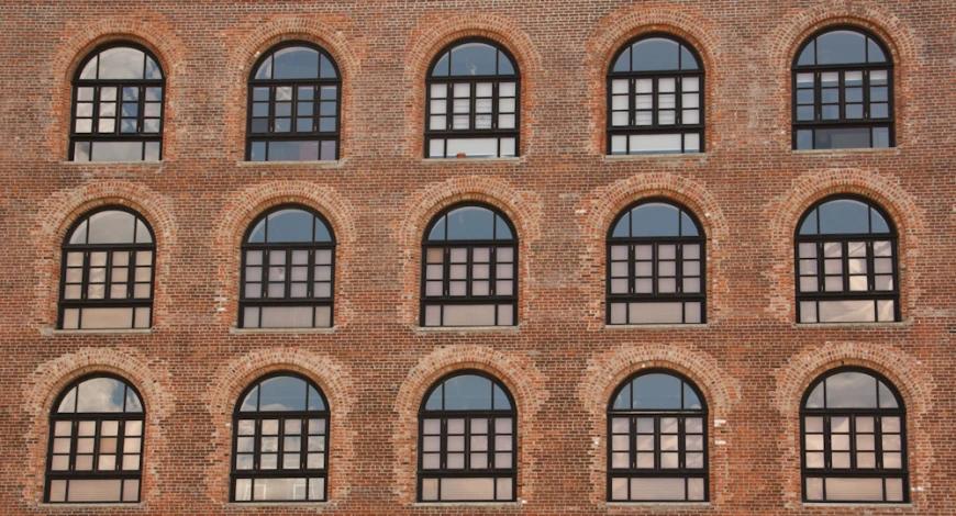 an image of a large red brick building