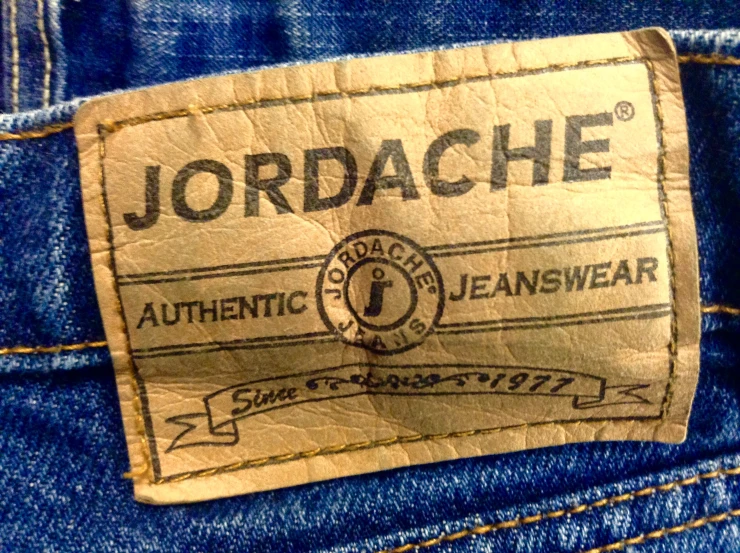 a label of jordans jeans in a pair of jeans