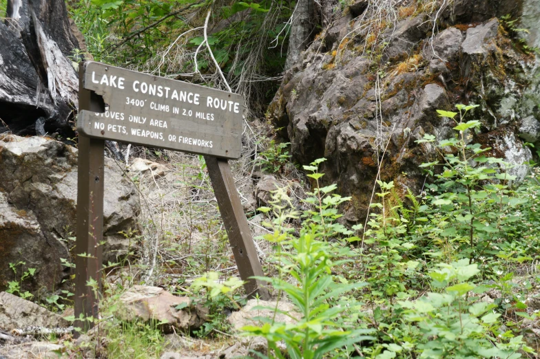 sign stating entrance to the lake containing the name of the lake