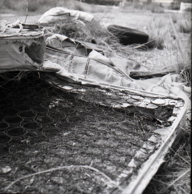 a net and material covered in mud