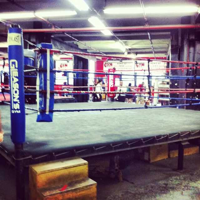 the empty boxing ring is on display for everyone to see