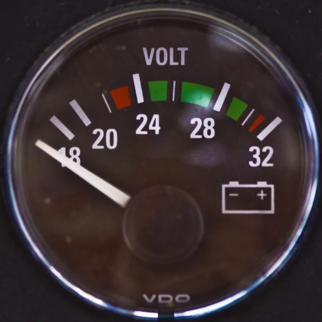 the volt gauge is marked with arrows