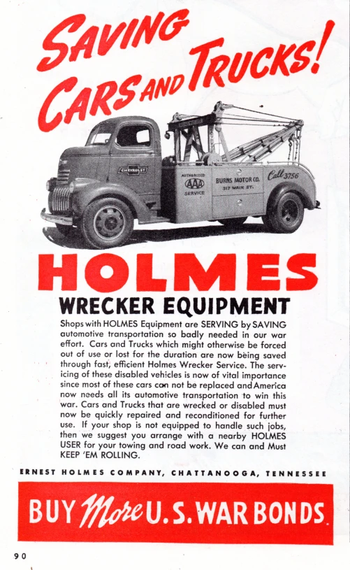 an advertit for a wreck truck