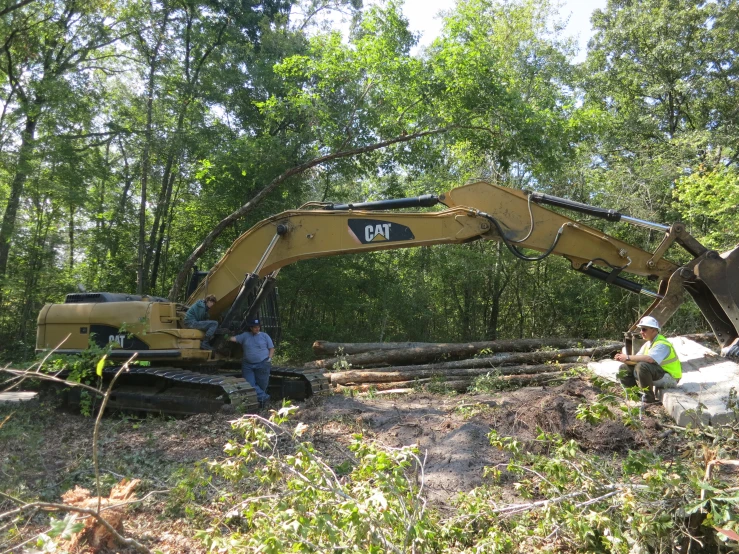 a construction crew moving a large piece of wood