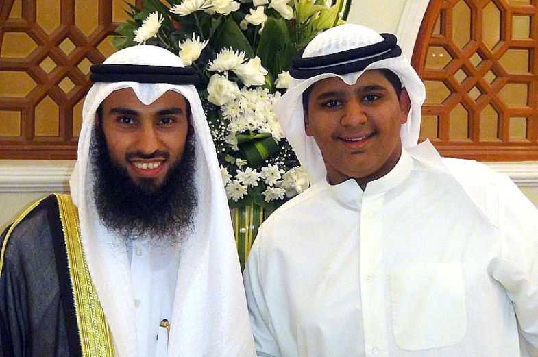 two men dressed up for an arabian party