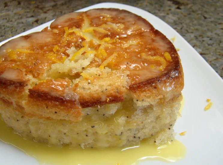 a plate with a pastry sitting on top of it