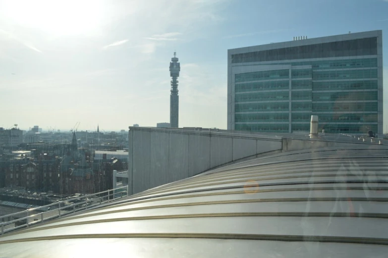 view of buildings from the top of a building