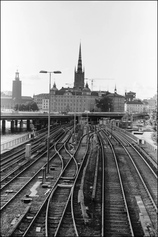 there is a lot of railroad tracks on this street