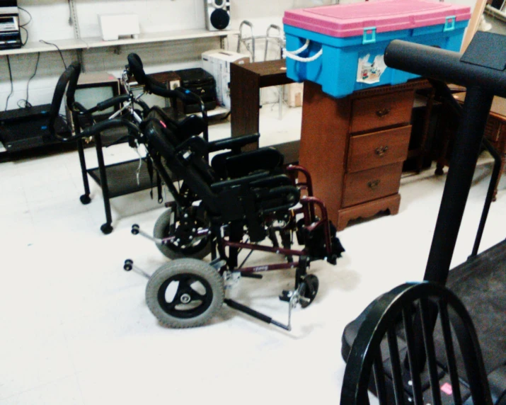 a room with several medical equipment in it