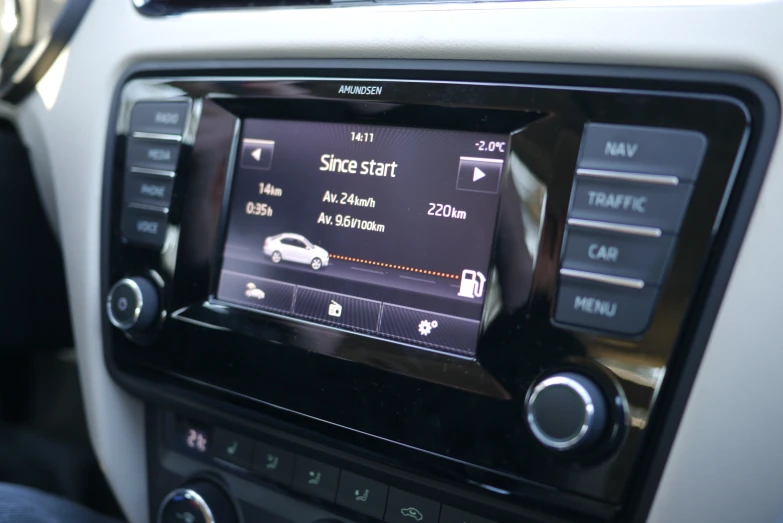 the dashboard of a car with an image of the vehicle's meter