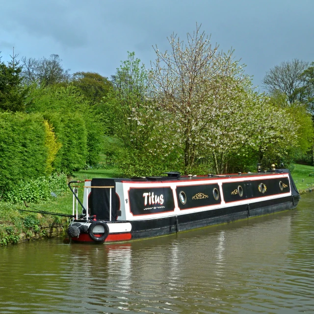 a boat on a canal in a river