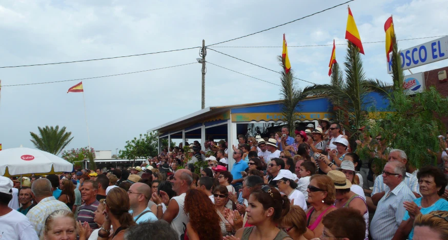 the large crowd is at a festival