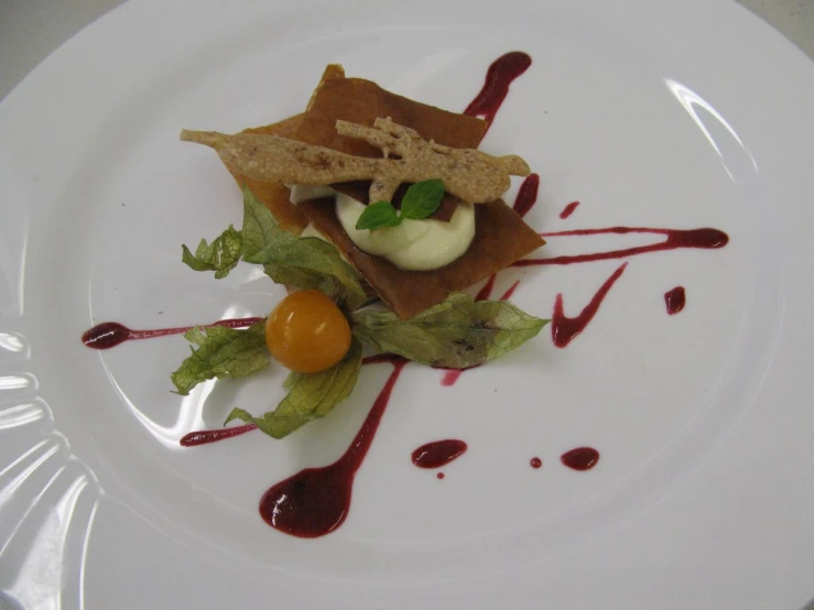 dessert sitting on top of a white plate