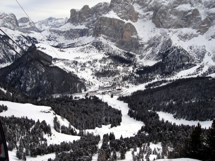 view of the mountains with the ski lift