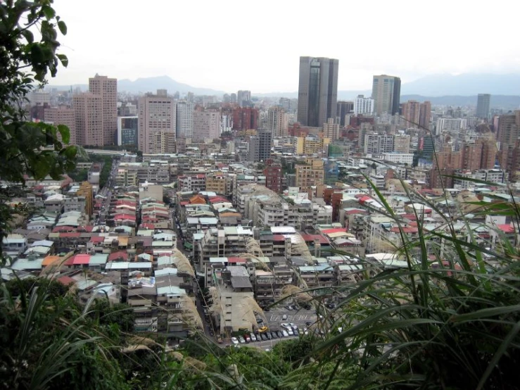 a city view from the top of a hill