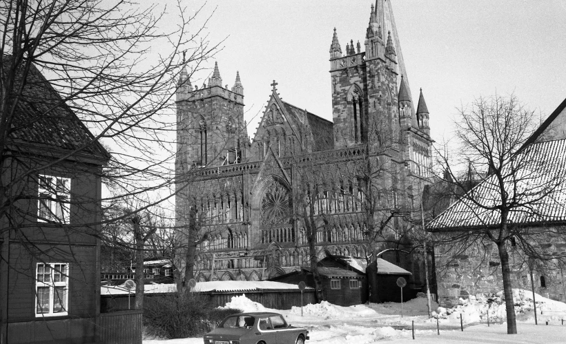 black and white po of an old cathedral