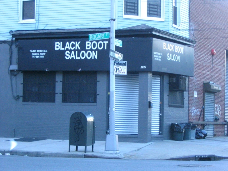 a shop on the corner of black boot saloon