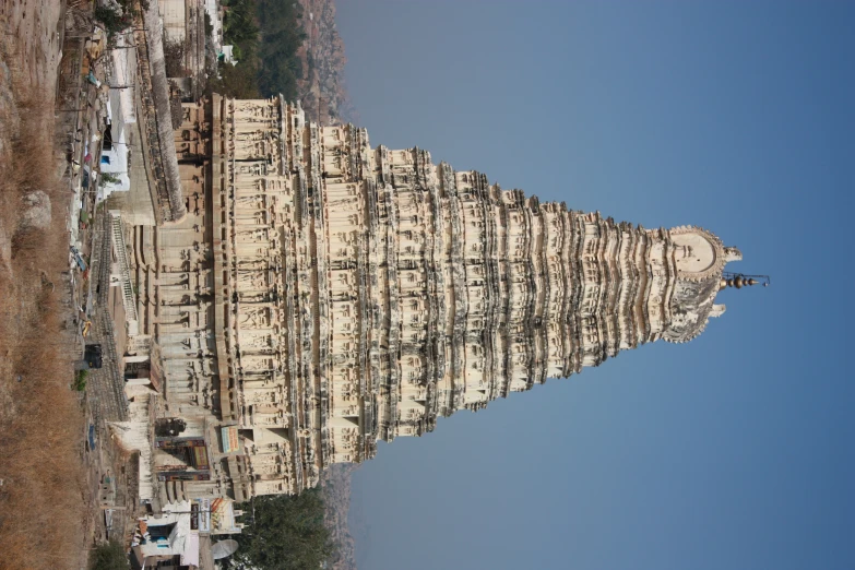 a big ornate tan structure with multiple faces