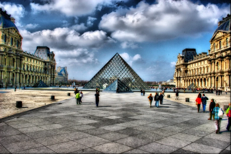 many people walk near an outdoor museum