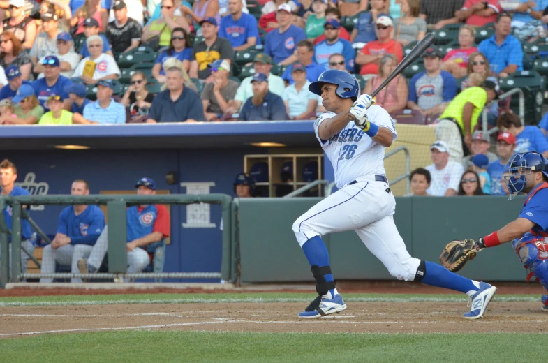 the baseball player is preparing to swing at the ball