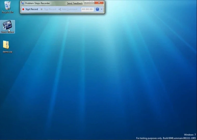 the screen of the desktop is blue and shows an orange on on it