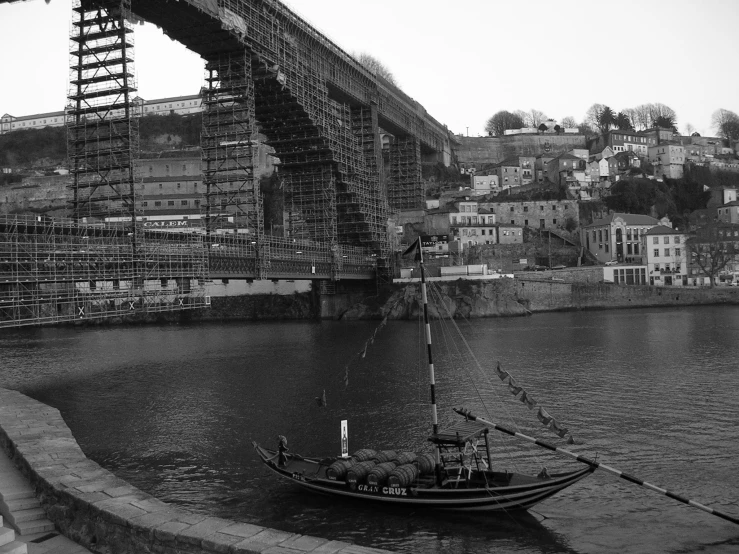 a boat that is sitting in the water