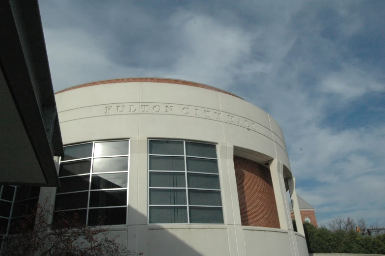 the round building has a small window on it