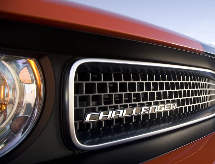 grille, lights and grill badge on a sports car