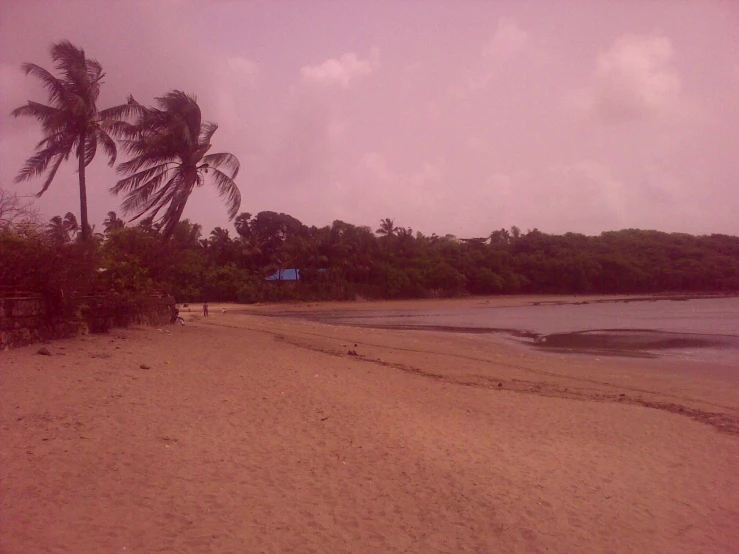 the sand on the beach has been washed