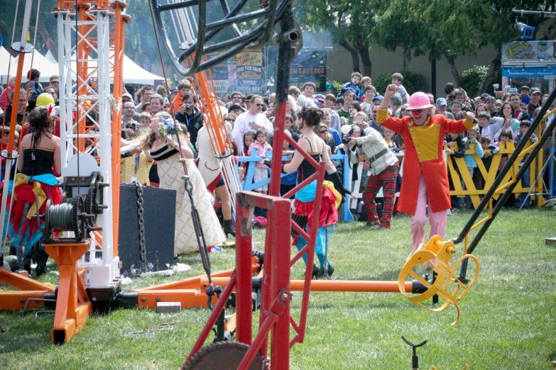 people wearing costume at an amut park