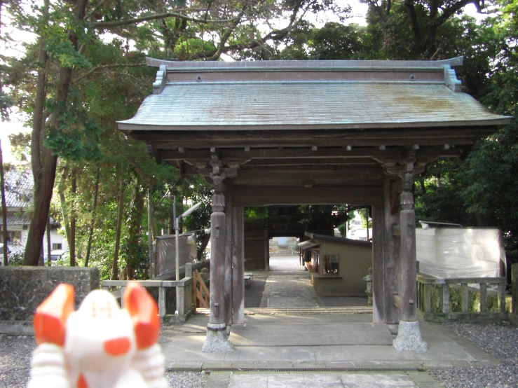 a close up of the entrance to an outdoor shrine