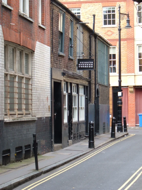 a small street with buildings on it