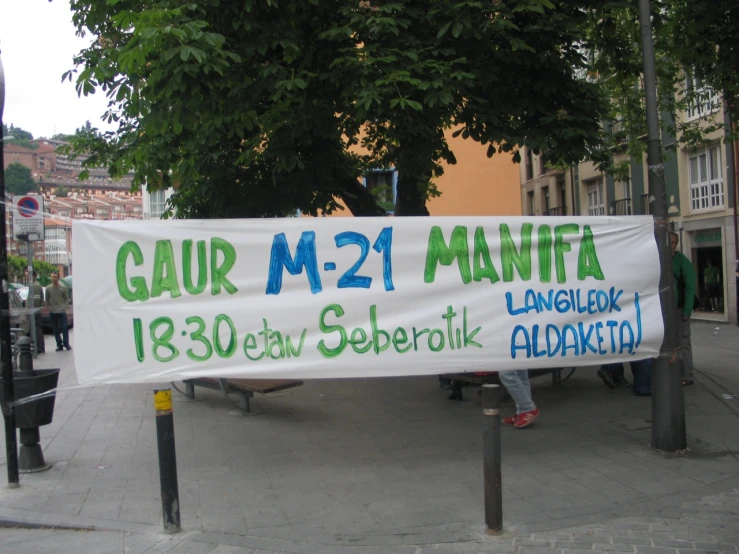 a large banner for a political event