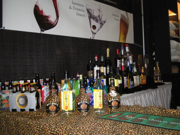 various bottles of different types on top of a table