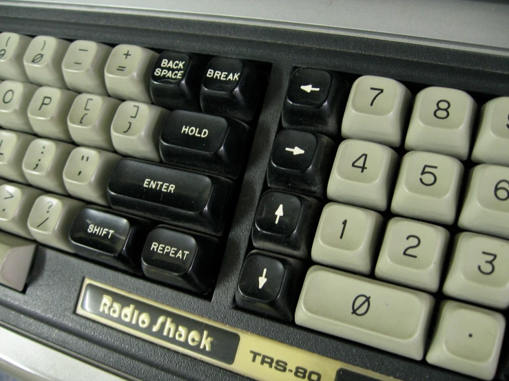 closeup of a keyboard with different ons in white and black