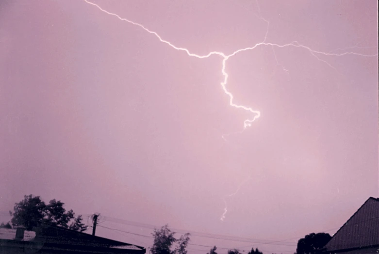a lightning bolt is shown in the sky