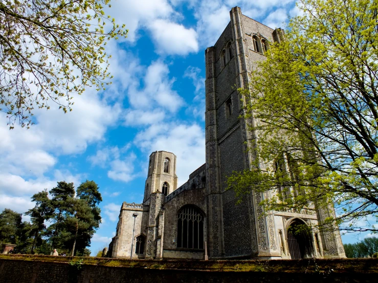 the church looks almost gothic, and appears to be an old style