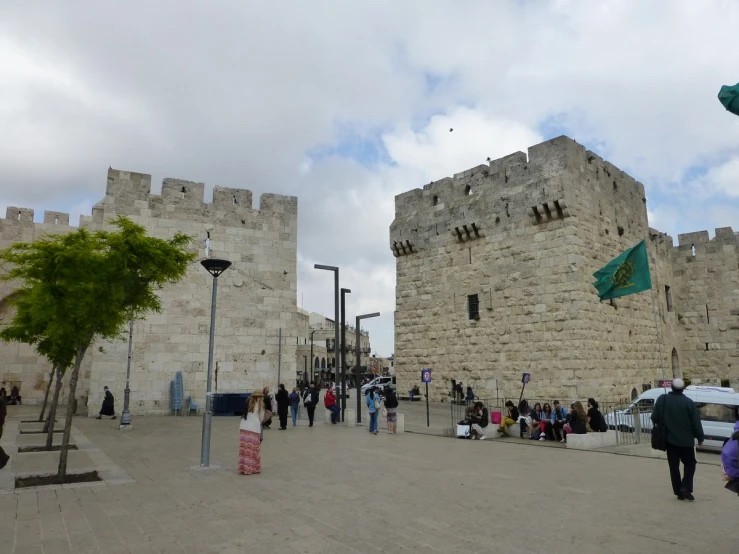 the stone building has an intricate design on it