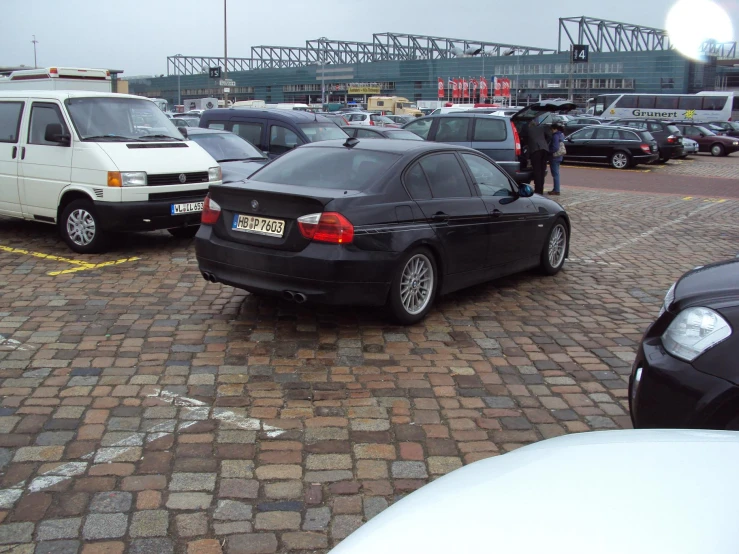 a group of cars in a parking lot