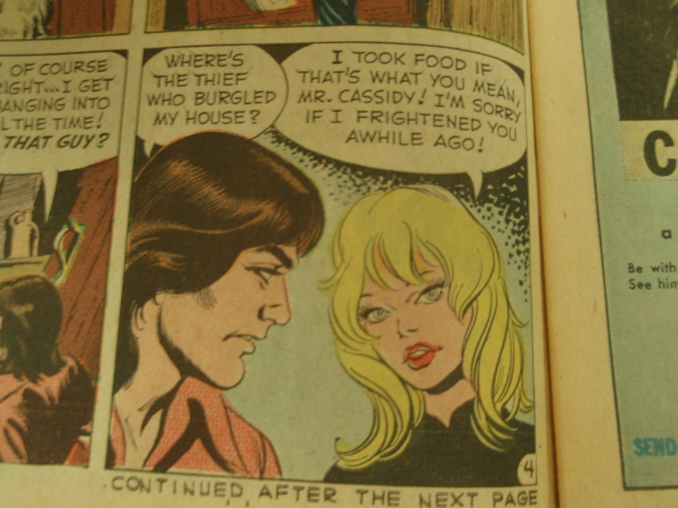 a comics book with two pages of comics and one is showing a woman