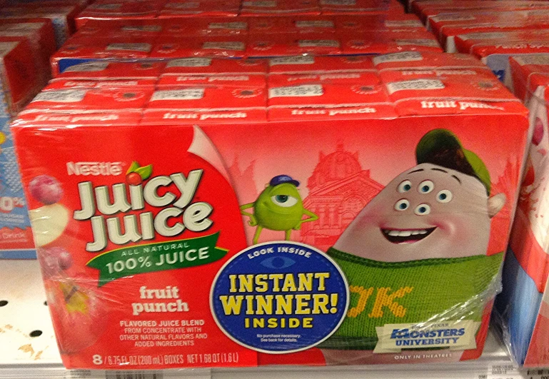 various boxes of juice for sale at the grocery store