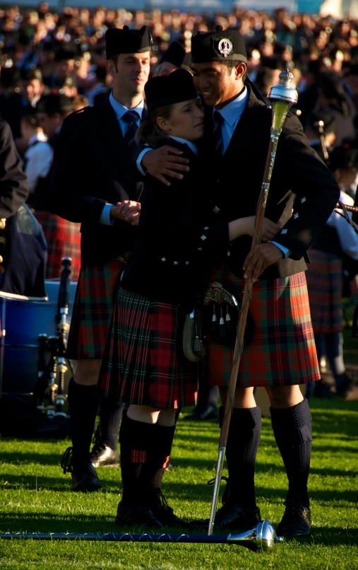 a scottish woman hugging a man at the event