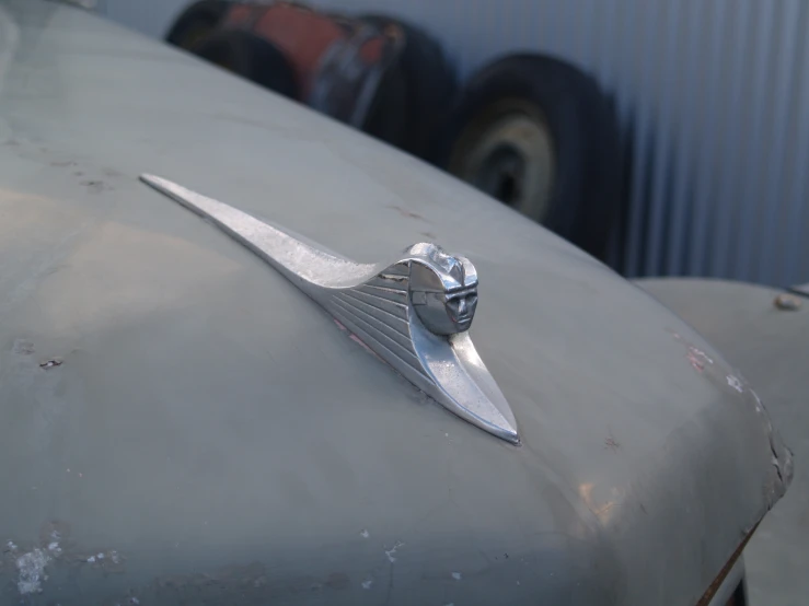 the top of the car with its front wing badge and exhaust pipe